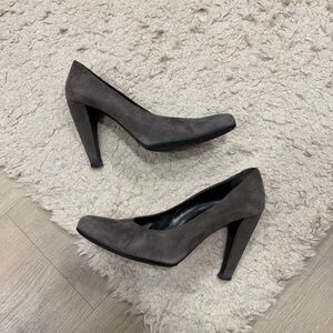 Prada Gray Suede High Heel Pumps